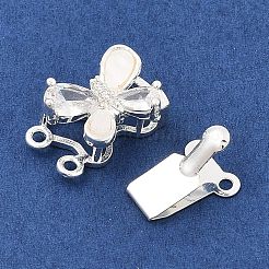 Messingmikropavé mit klaren Zirkonia-Kastenverschlüssen&nbsp;KK-C080-07S