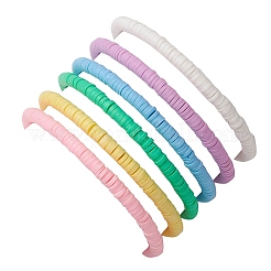 6 Stück 6-farbige Stretch-Armband-Sets für Kinder aus Acryl und Polymer-Ton mit Stern-Perlen&nbsp;BJEW-JB10673