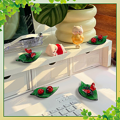 4 pièce de 2 styles de décorations d'affichage en lampwork faites à la main en forme de feuille&nbsp;AJEW-PH0007-69
