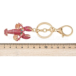 Schlüsselanhänger aus Emaille-Legierung und Strass in Hummerform&nbsp;KEYC-P022-01G