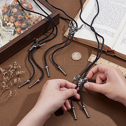 3 stücke 3 arten legierung ziege rinder bolo tie halsketten&nbsp;NJEW-GA0001-10