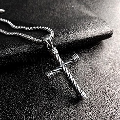 Retro-Rock-Punk-Männer Kreuz 304 Edelstahl Anhänger Halsketten&nbsp;DN2832