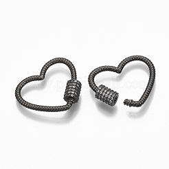 Ciondoli con moschettone a vite in ottone micro pavé trasparente con zirconi&nbsp;ZIRC-T010-11