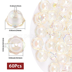 60 Stück UV-beschichtete Acryl-Perlenkappen&nbsp;PACR-SC0001-07