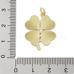 Anhänger aus Messing mit vierblättrigem Kleeblatt&nbsp;KK-Z074-27G