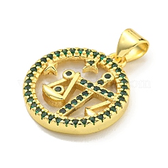 Pendenti in zirconi cubici trasparenti in micro pavè di ottone&nbsp;KK-K354-04G-10