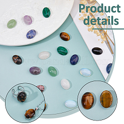 20 Stück 10 Stile natürliche & synthetische gemischte Edelstein-Cabochons mit flacher Rückseite&nbsp;G-FH0002-69