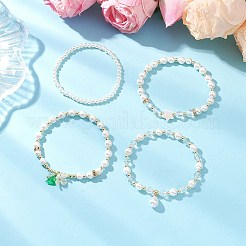 4 stücke 4 arten shell perle runde perlen stretch armbänder&nbsp;BJEW-JB12098