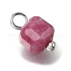 Breloques cubiques à facettes en tourmaline naturelle colorée&nbsp;PALLOY-JF04367-02