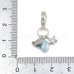 Ozean Messing Himmel blau Emaille europäischen Anhänger Charms&nbsp;LS-KK-P324-02P