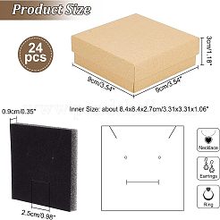 Boîtes à bijoux en carton kraft&nbsp;CBOX-WH0001-D05