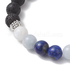 Braccialetti elastici con perline di pietra lavica naturale&nbsp;BJEW-JB13083