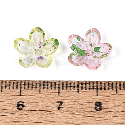 Embouts de perles en acrylique transparent peints à la bombe&nbsp;ACRP-T011-08M