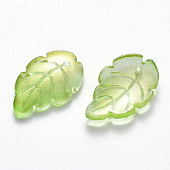 Zweifarbige transparente sprühlackierte Glasanhänger&nbsp;GLAA-T016-08C