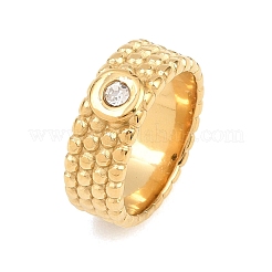 Anelli in acciaio inossidabile 304 con zirconi cubici&nbsp;RJEW-F203-03G-01