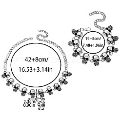 Legierung Totenkopf Gliederkette Halskette & Armbänder Sets&nbsp;FS-WG36AE1-01