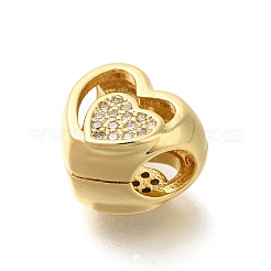 Messing Mikro ebnen Zirkonia European Beads&nbsp;KK-Z086-23G