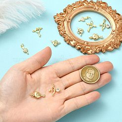 10 Stück 5 Stile Messing Micro Pave klare Zirkonia Charms&nbsp;KK-CJ0004-45