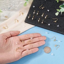 32 Stück 4 Stile Messing Pavé klar Zirkonia Ohrring Haken&nbsp;KK-TA0008-45