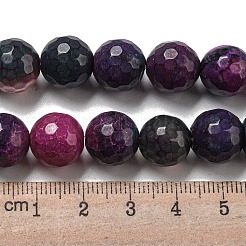 Brins de perles d'agate craquelée de feu naturel à facettes&nbsp;G-F447-12mm-N05