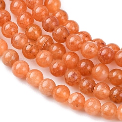 Chapelets de perles en aventurine rouge naturelle&nbsp;G-Z116-A24-3mm