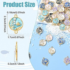 24 pz 6 colori ciondolo connettore in lega smaltata oceano&nbsp;FIND-YW0011-51