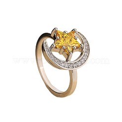 Messing-Fingerringe mit Mikropflaster und klarem Zirkonia für Damen&nbsp;WGF1421-01