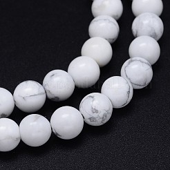 Brins de perles rondes de howlite naturelle&nbsp;G-F222-14-12mm