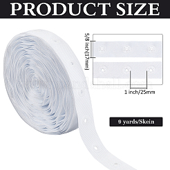 Bande de bouton-pression en plastique garniture rubans de polyester&nbsp;DIY-WH0632-31B