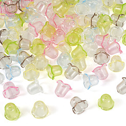 120 capuchon de perles en acrylique transparent de 6 couleurs.&nbsp;TACR-TA0001-75