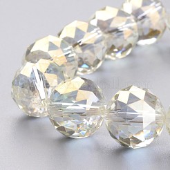 Chapelets de perles en verre électroplaqué&nbsp;EGLA-J140-FR02-16mm