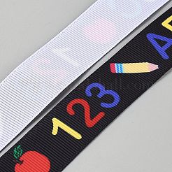 Thème saison scolaire polyester coloré 123 ruban gros-grain imprimé&nbsp;OCOR-WH20006-21A