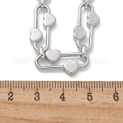 Collane a catena con maglie a cuore ovale in acciaio inossidabile 304 per donna&nbsp;NJEW-B123-01P