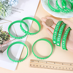 Pulsera de cordón de silicona para estudiantes con palabra estrella&nbsp;BJEW-WH0018-49D