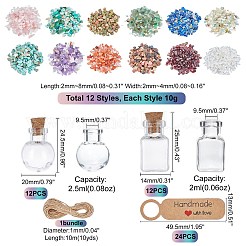Kits para hacer botellas de los deseos con cuentas de piedra mixtas&nbsp;DIY-PH0005-69