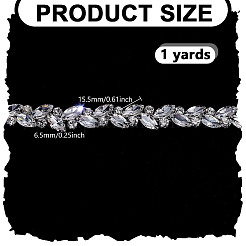 1 Yard Messing-Glasgliederketten&nbsp;AJEW-AR0002-74