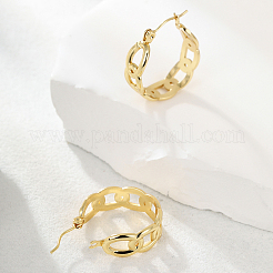Schlichte 201 Edelstahl Cuban Link Creolen&nbsp;WG5268