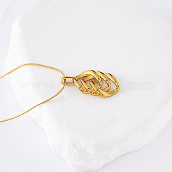 Collier vintage à pendentif triple losange en acier inoxydable pour femme&nbsp;IX5959