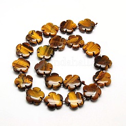 Natürlichen Tigerauge Blumen Perlen Stränge&nbsp;G-L241A-04A
