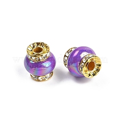 Perline in resina con rondelle di strass in ottone&nbsp;KK-H490-05G-04