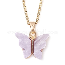 5 colgante de cadena de cable de acero inoxidable 304 con forma de mariposa de 5 colores y esmalte para mujer.&nbsp;NJEW-JN05315