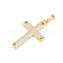 Messing micro pave klare zirkonia anhänger&nbsp;KK-D258-11G-06