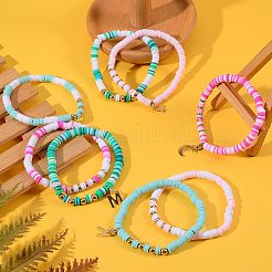 Fimo Heishi Perlen Stretch Armbänder Sets&nbsp;BJEW-SZ0001-51