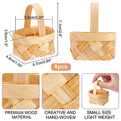 8 mini panier cadeau tressé en bois&nbsp;AJEW-NB0002-95