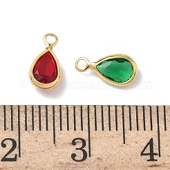 Pendenti in ottone con zirconi cubici e vetro&nbsp;KK-Z136-14G