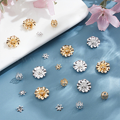 90 ensemble de 9 capuchons de perles en laiton de styles différents&nbsp;KK-ME0001-91