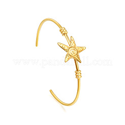 Bracciali aperti da donna a forma di stella marina in acciaio inossidabile 304.&nbsp;WG4B16C-01