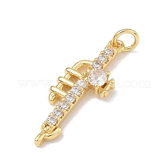 Pendentifs en laiton zircon cubique transparent&nbsp;KK-D289-01G-12