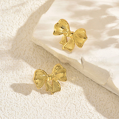 Boucles d'oreilles à tige minimalistes en acier inoxydable avec nœud papillon&nbsp;PY0370