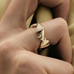 Fingerringe aus 304 Edelstahl mit Zirkonia&nbsp;FS-WG9EDCA-09